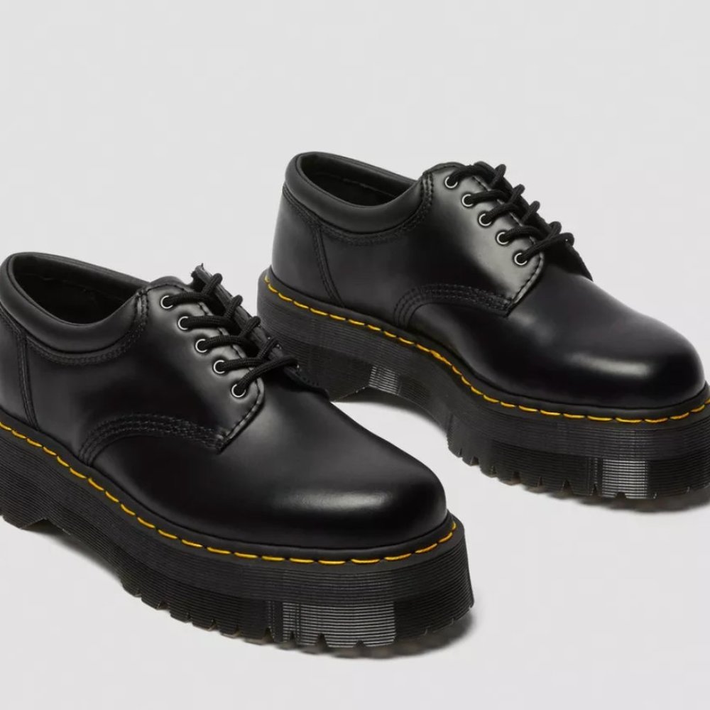 Doc Marten 8053 Leather Platform Shoe, Black, Size 39